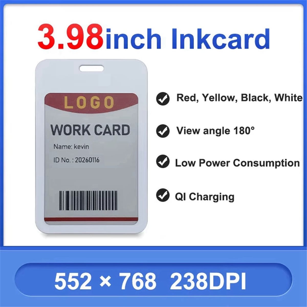 Power Tools With Names - (A99Z) 3,98-Zoll-Display 4-Farben E-Paper Mitarbeiterausweis Aussteller-ID-Karte