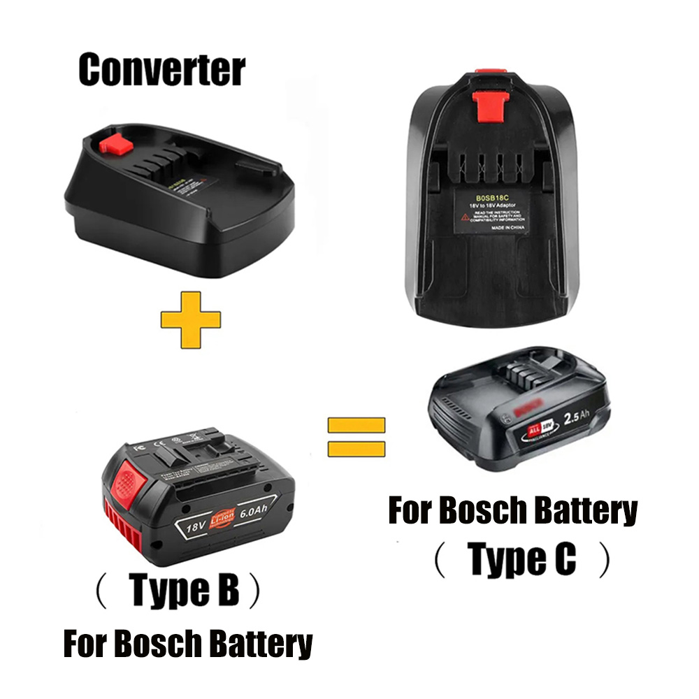 Power Tools Green - Batterieadapter für Bosch 18 V Li-Ionen-Akku