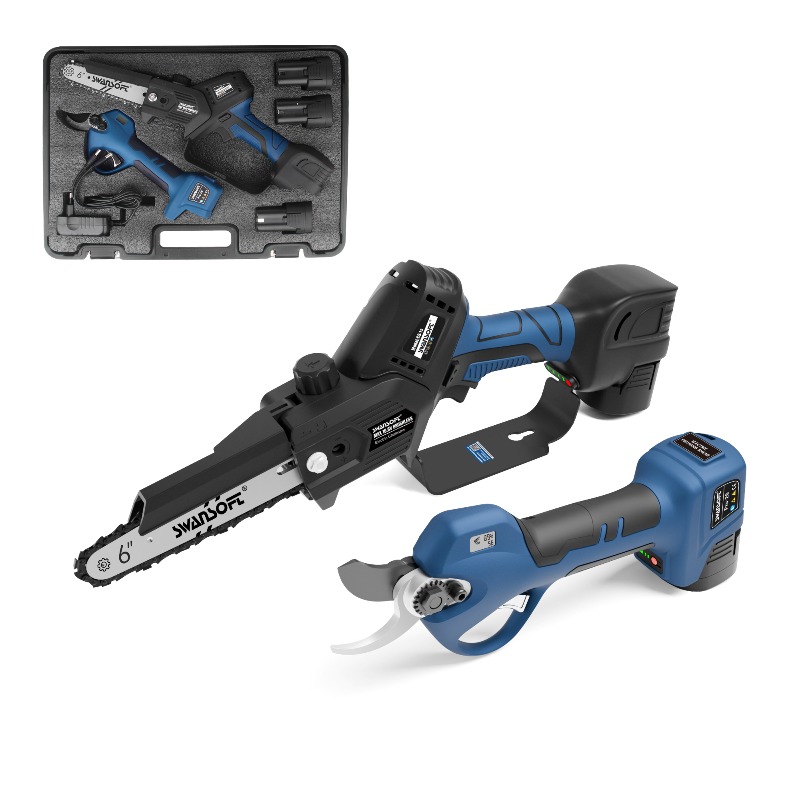 Power Tools Cordless - 【Bestseller】Kabelloses, bürstenloses, elektrisches Gartenscheren- und Kettensägen-Kombinationsset,